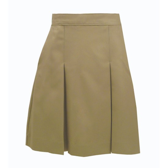 Picture of Sand Khaki Polyester 2-Pleat Skirt