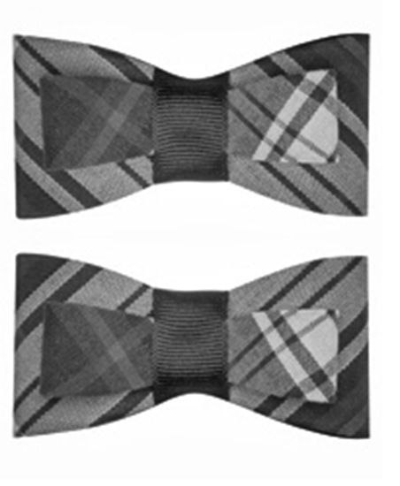 Picture of Plaid 42 Double Tailored Ponytail Pigtail Pinch Clip Bow