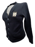 Picture of Navy MD Two-Pocket Jersey V-Neck Unisex Cardigan