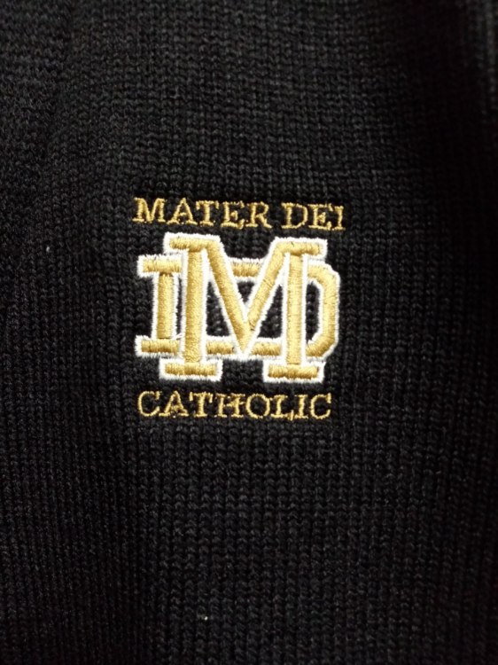 Picture of Navy MD Two-Pocket Jersey V-Neck Unisex Cardigan