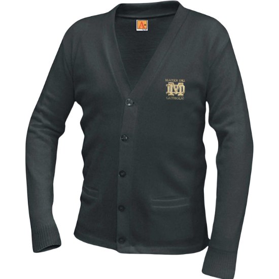 Picture of Charcoal Heather MD Two-Pocket Jersey V-Neck Cardigan