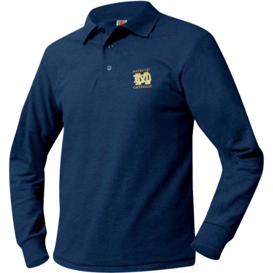 Picture of Dark Navy MD Pique Knit Long Sleeve Polo Shirt