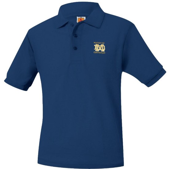 Picture of Dark Navy MD Pique Knit Short Sleeve Polo Shirt