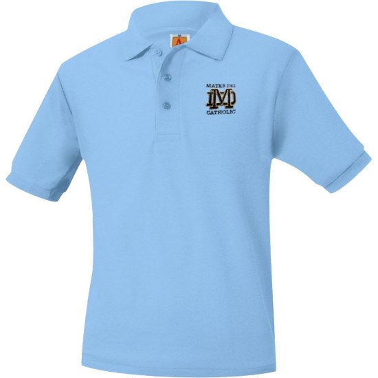 Picture of Light Blue Pique Knit Short Sleeve MD Polo Shirt