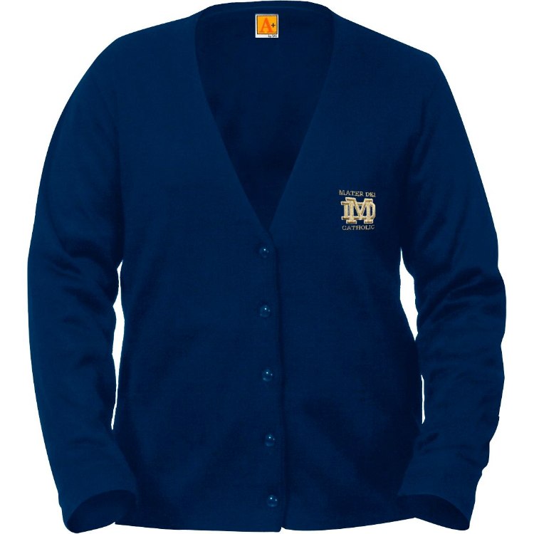 Picture of MD Navy Fine-Gauge V-Neck Female Cardigan