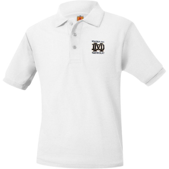 Picture of White Pique Knit Short Sleeve MD Polo Shirt