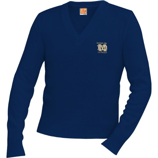 Picture of Navy MD Jersey V-Neck Pullover Sweater